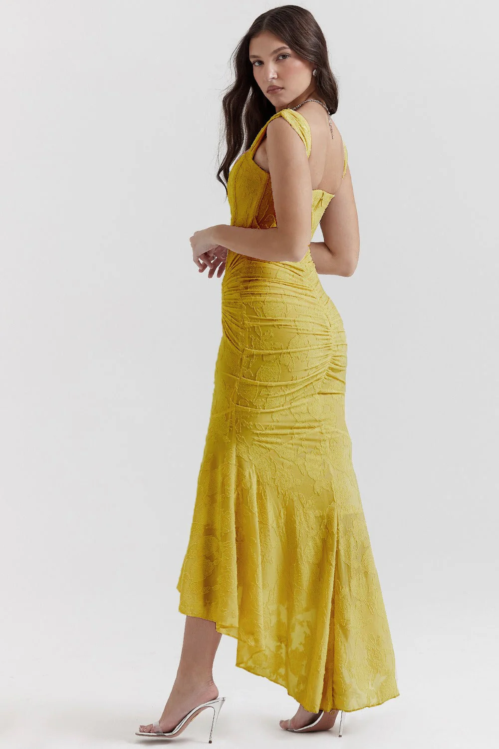 Stretch Mesh Jacquard Mermaid Formal Dress - Image 8