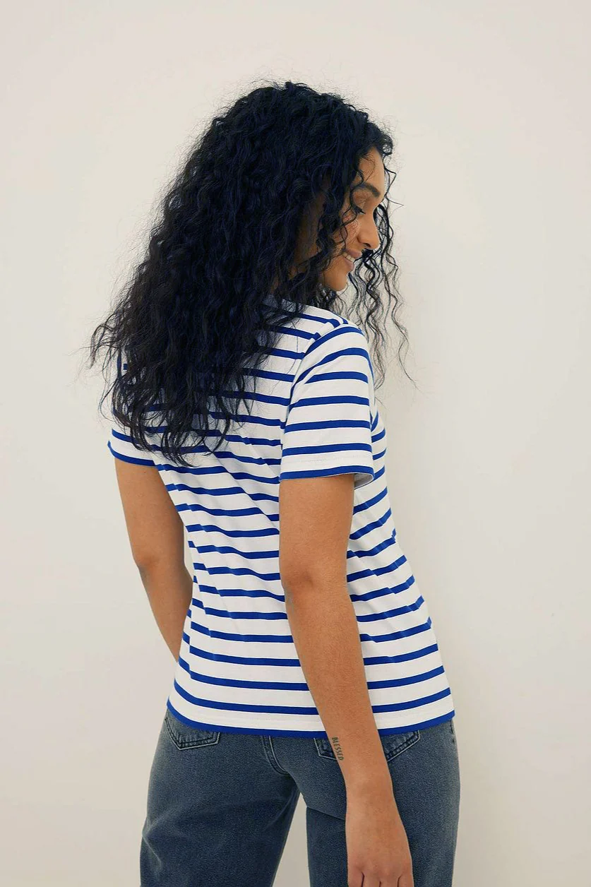 Striped Crew Neck Short Sleeve Tee - Image 10