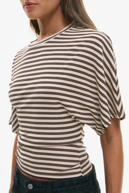 Striped Crew Neck Slim Fit Short Sleeve Tee - Image 2