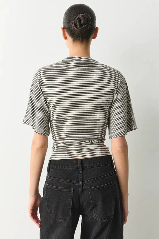 Striped Crew Neck Slim Fit Short Sleeve Tee - Image 7