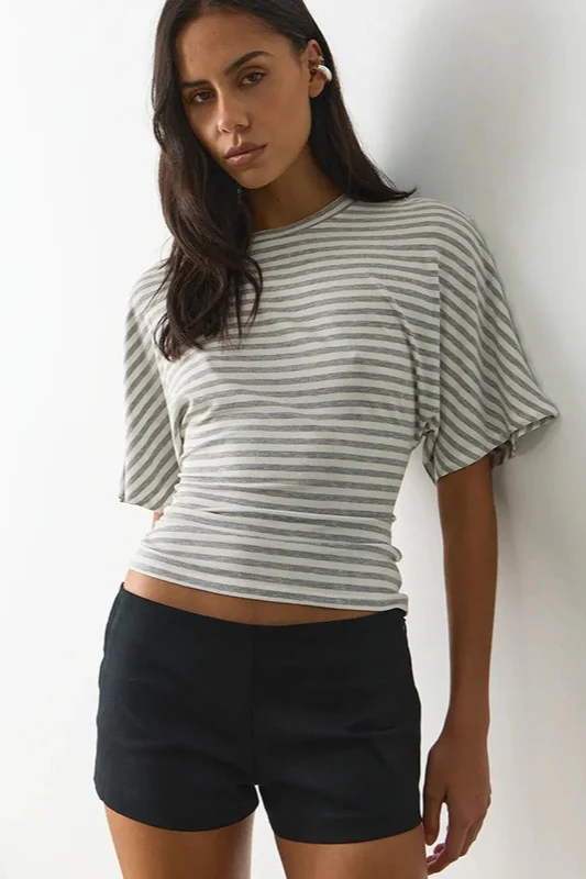 Striped Crew Neck Slim Fit Short Sleeve Tee - Image 9