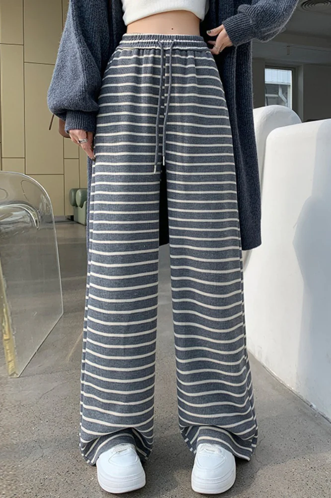 Striped High Waist Slouchy Knit Pants - Image 2