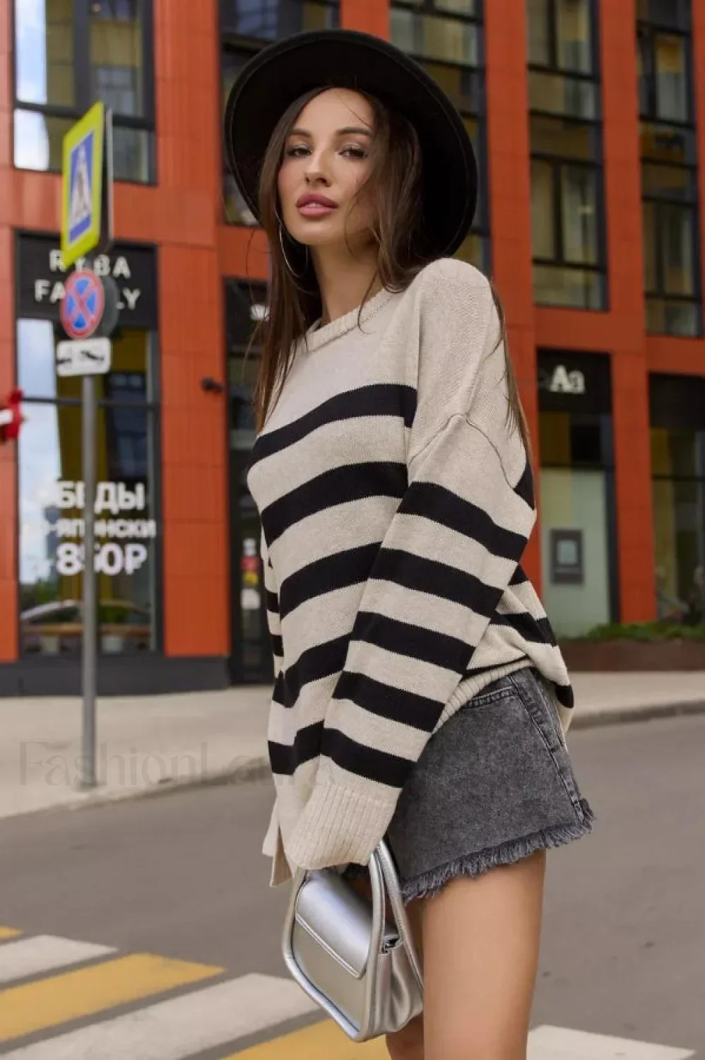 Striped Loose Knit Pullover Sweater - Image 35