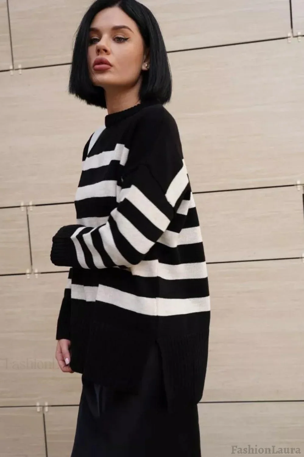 Striped Loose Knit Pullover Sweater - Image 6