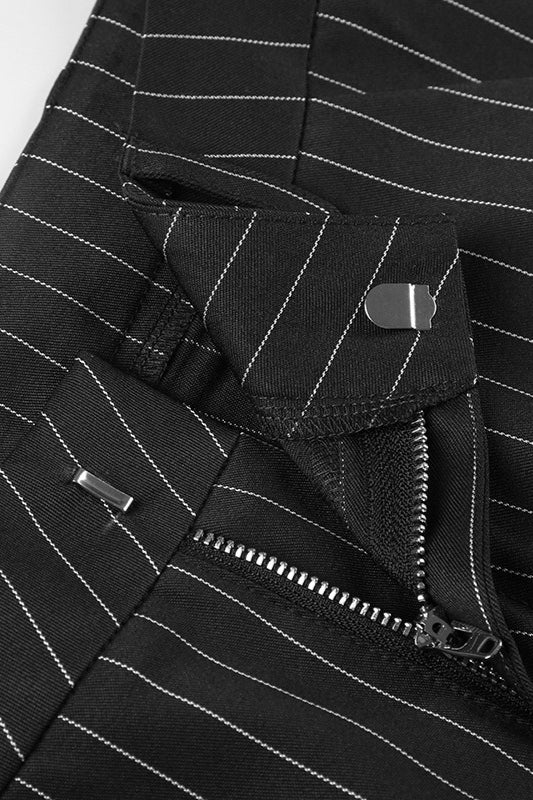 Striped Two Piece V Neck Relaxed Vest Pants Set - Image 11