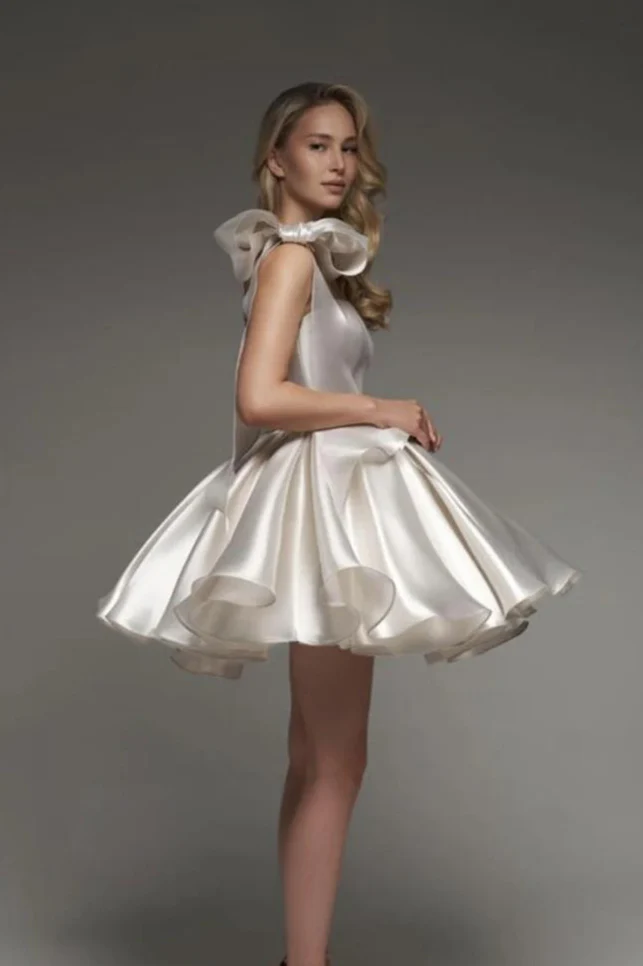 Stylish Tulle Spaghetti Strap Short Mini Dress - Image 3
