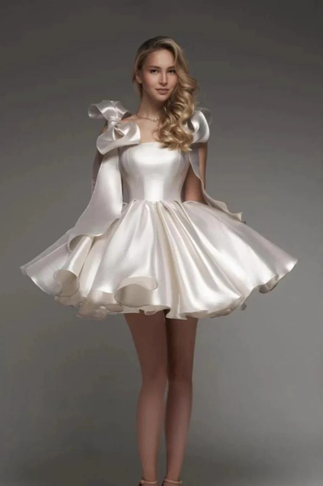 Stylish Tulle Spaghetti Strap Short Mini Dress - Image 4
