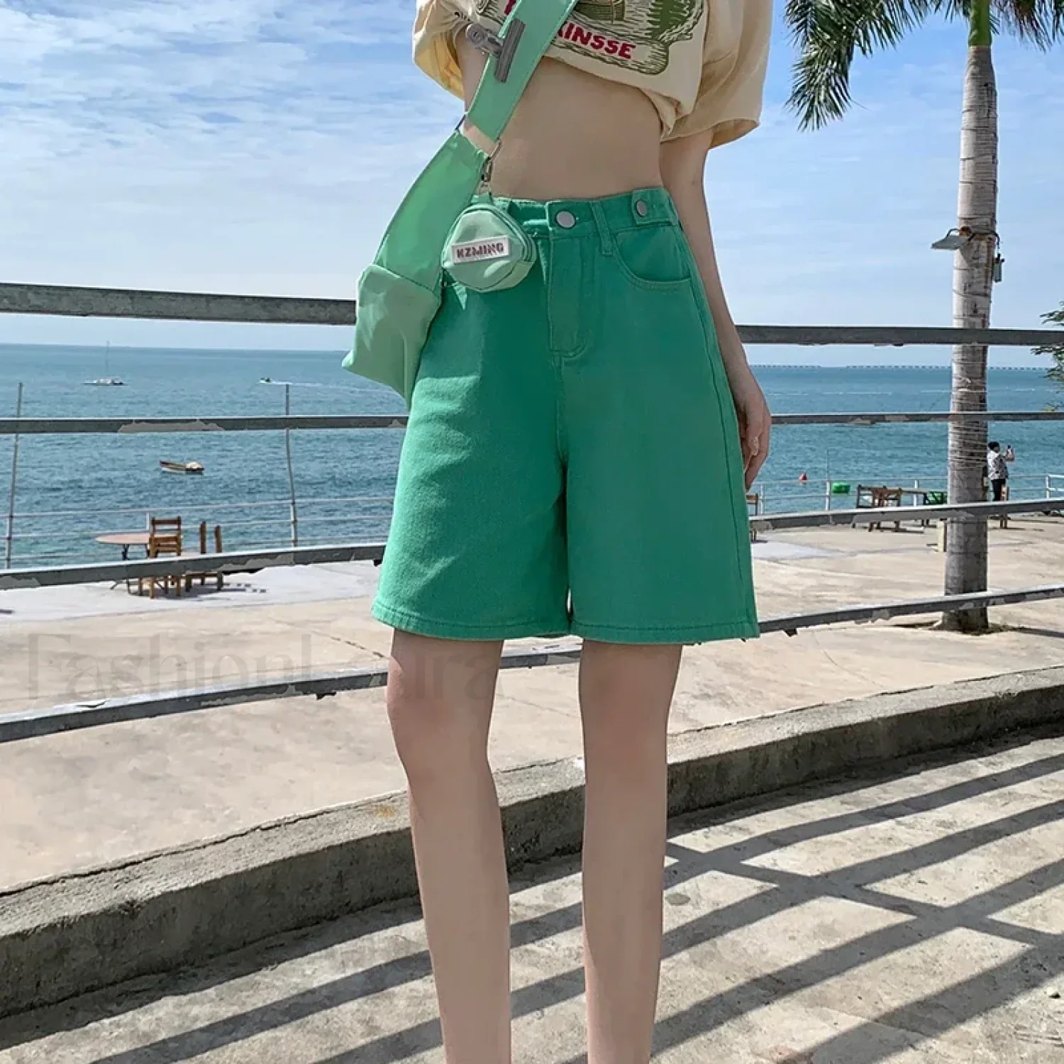 Summer High Waist Five Point Denim Short - Image 6