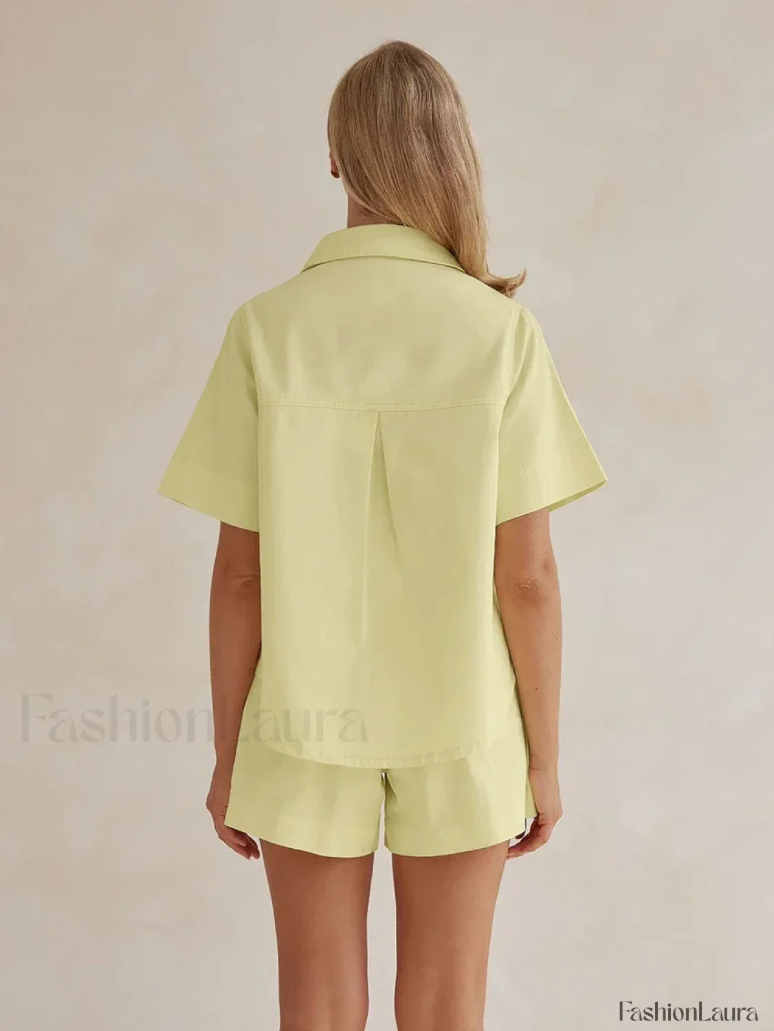 Summer Short Sleeve Pajama Shorts Two Piece Set - Image 7