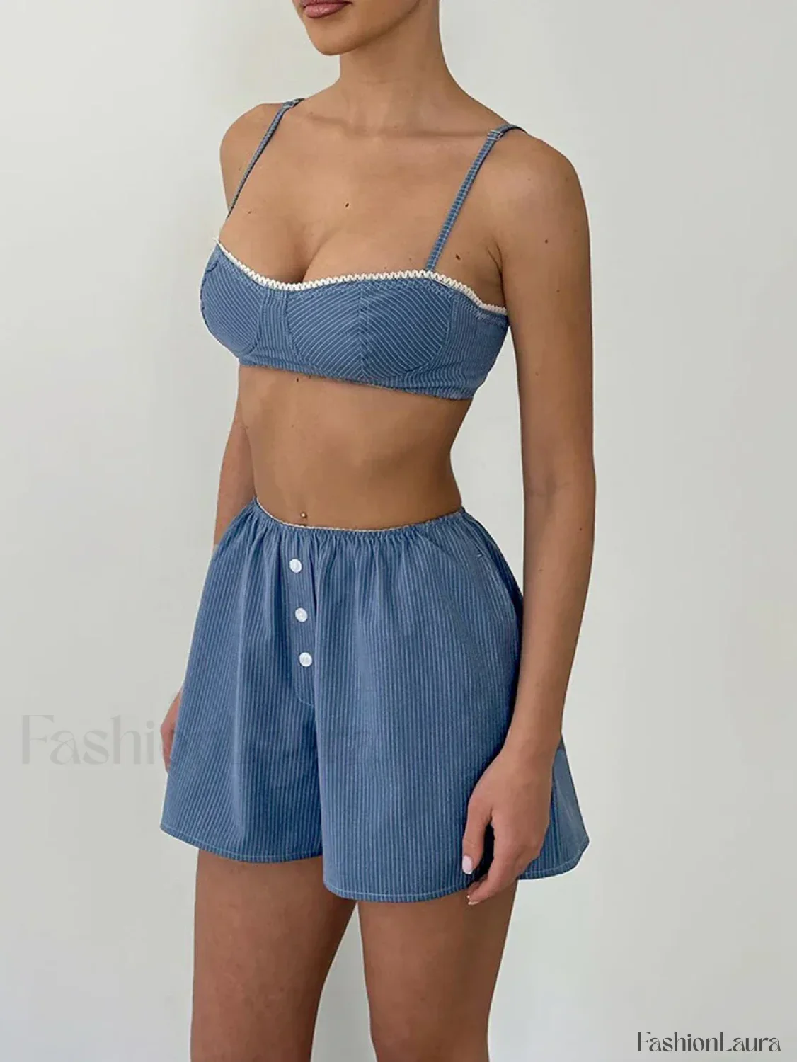 Summer Tank Tops Pajama Shorts Two Piece Set - Image 5