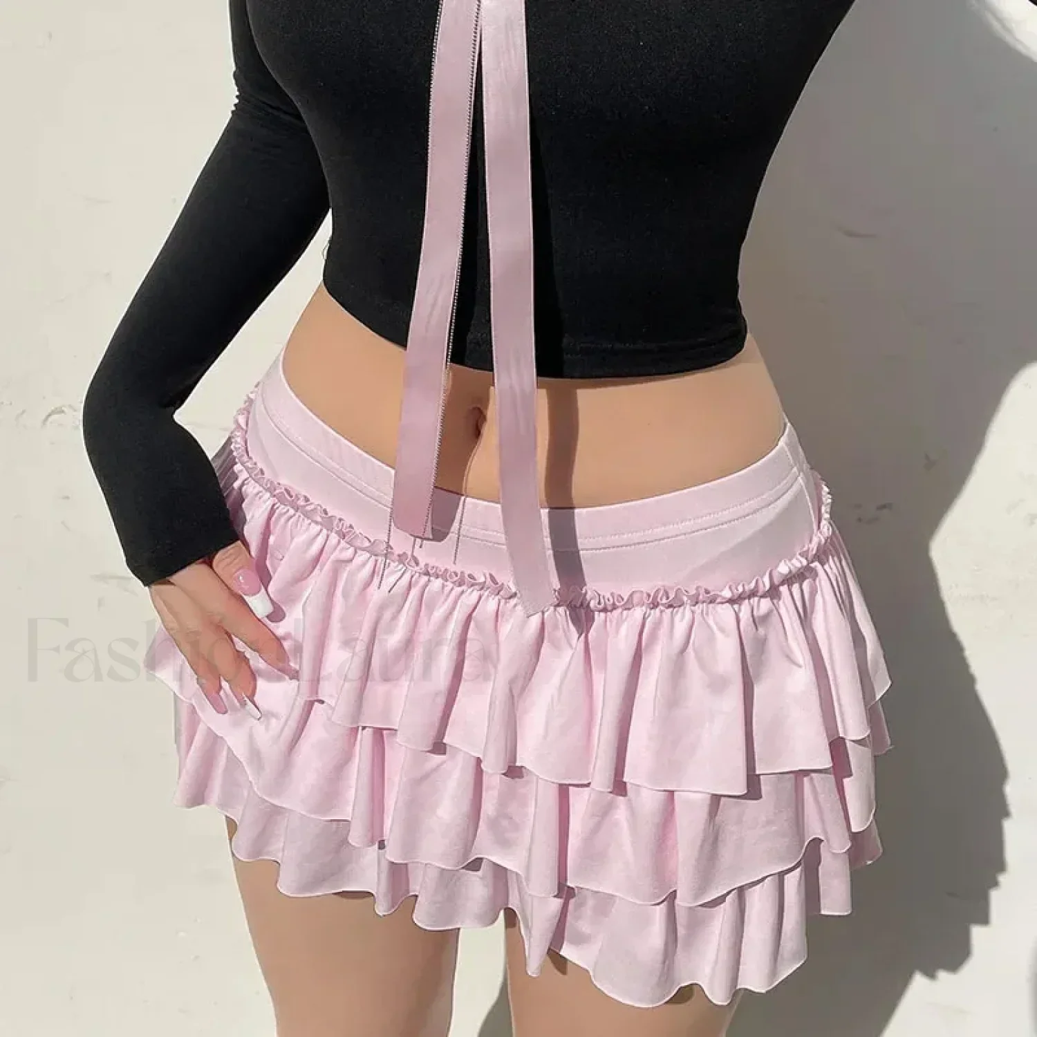 Sweet Low-Waist Casual Mini Skirt - Image 7