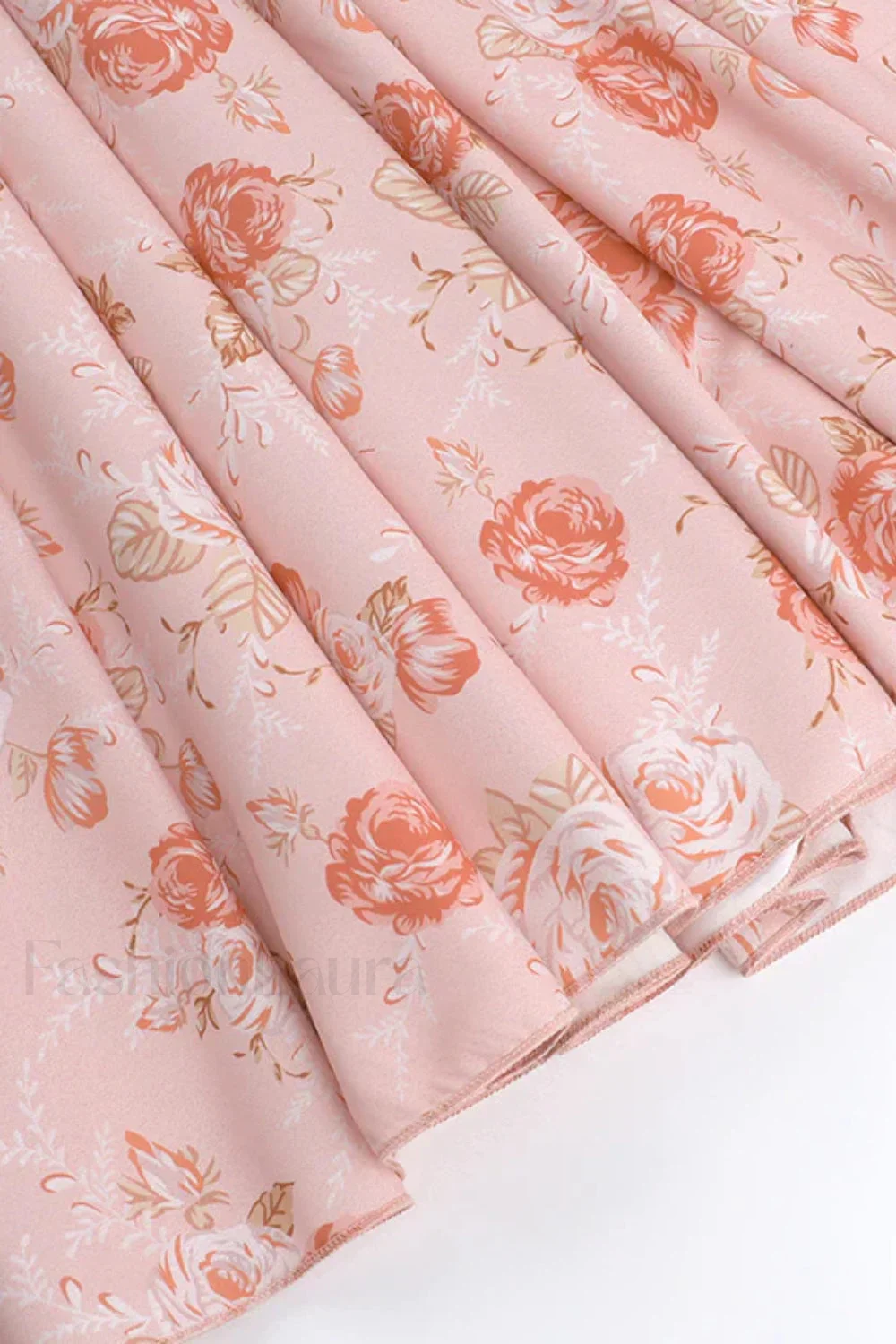 Sweet Wind Slim Print Neck A-Line Floral Dress - Image 8