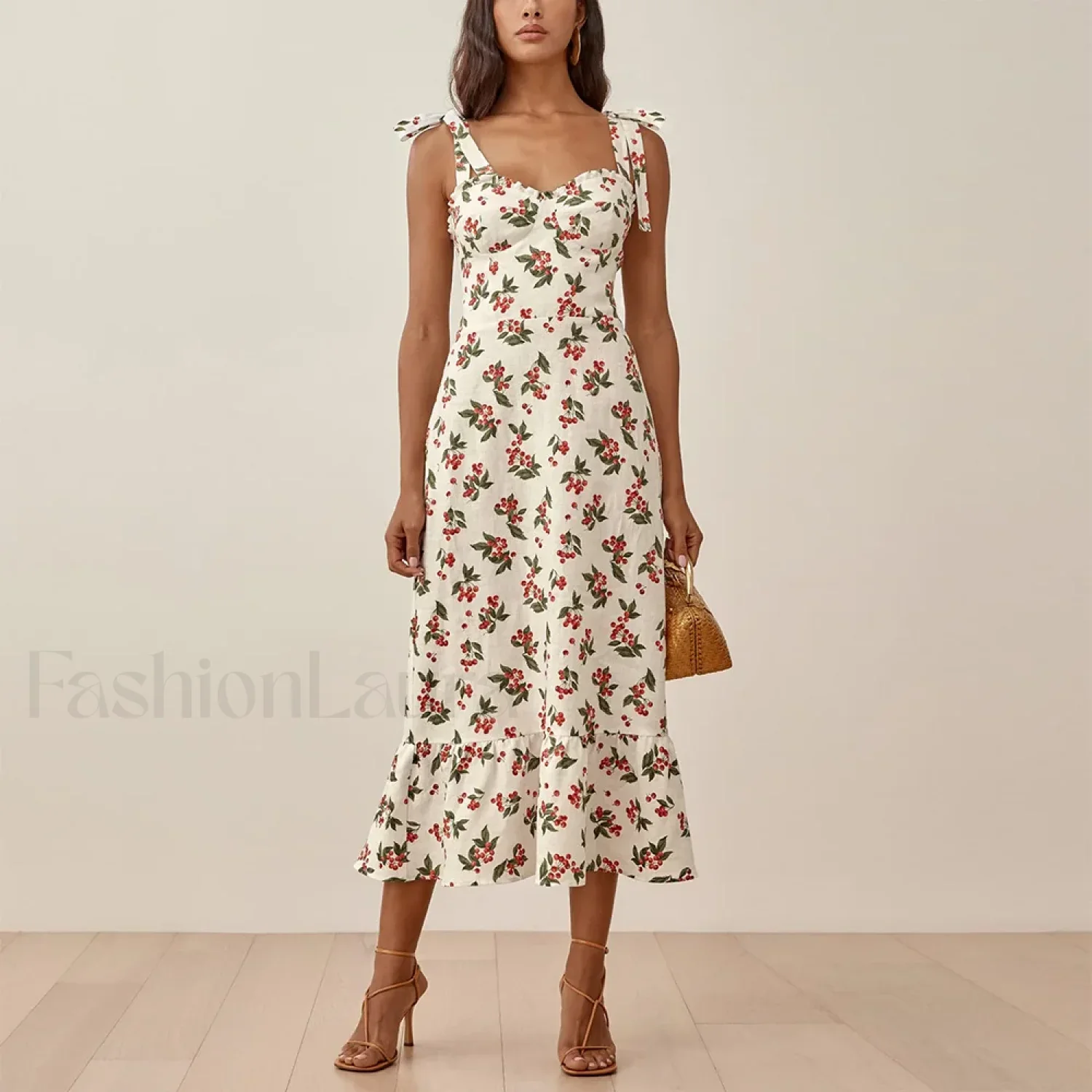 Sweetheart Tie-Strap Floral Dress - Image 18