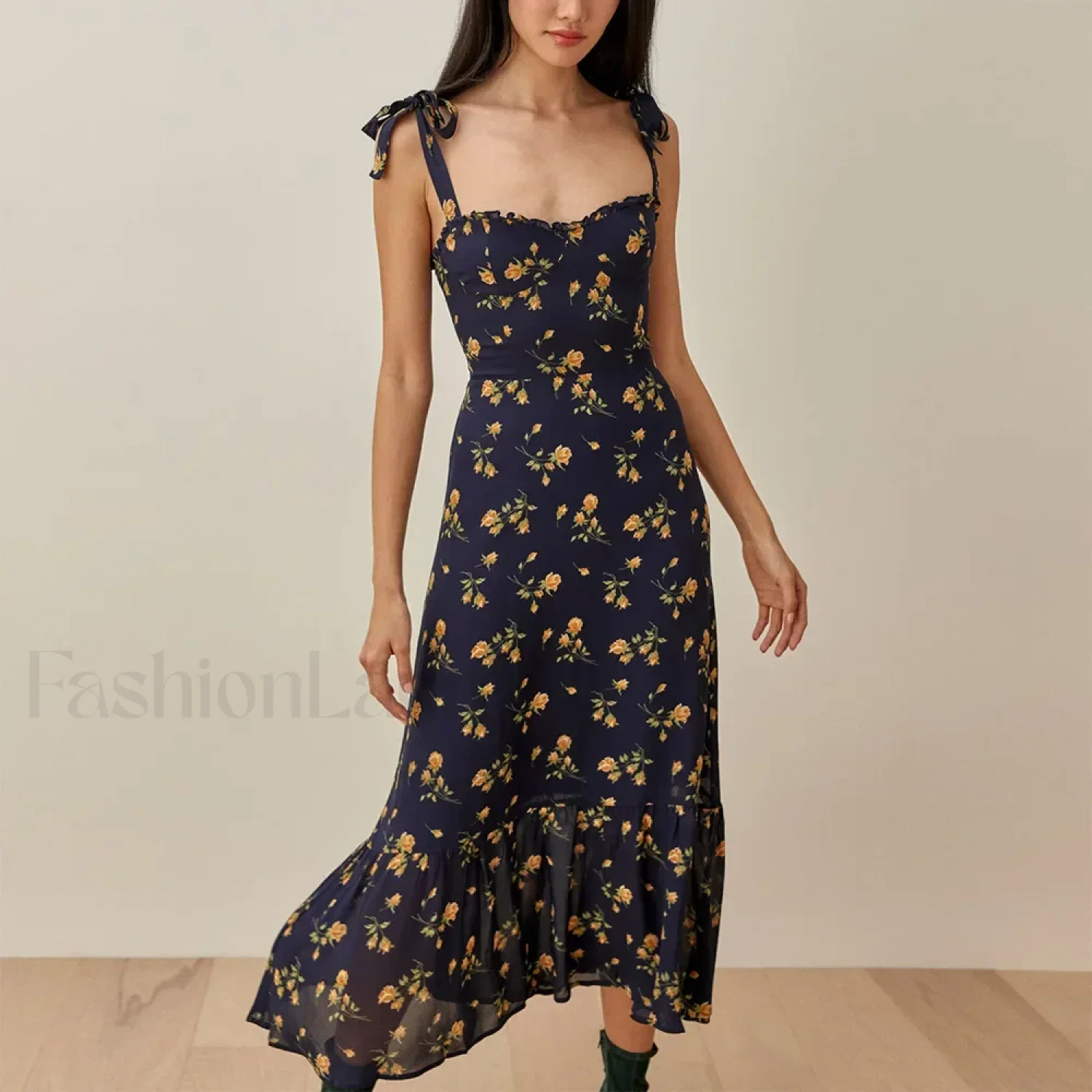 Sweetheart Tie-Strap Floral Dress - Image 33