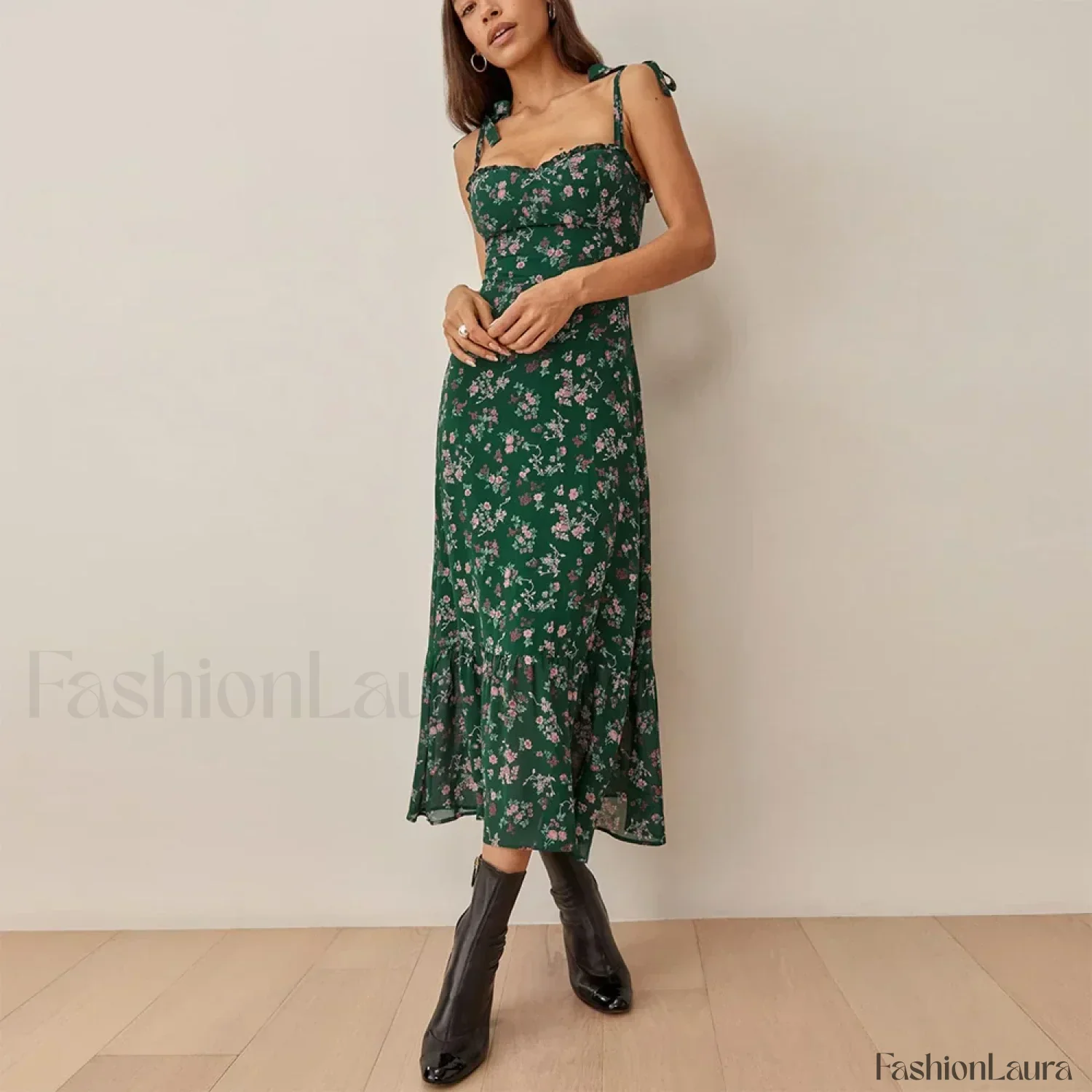 Sweetheart Tie-Strap Floral Dress - Image 47