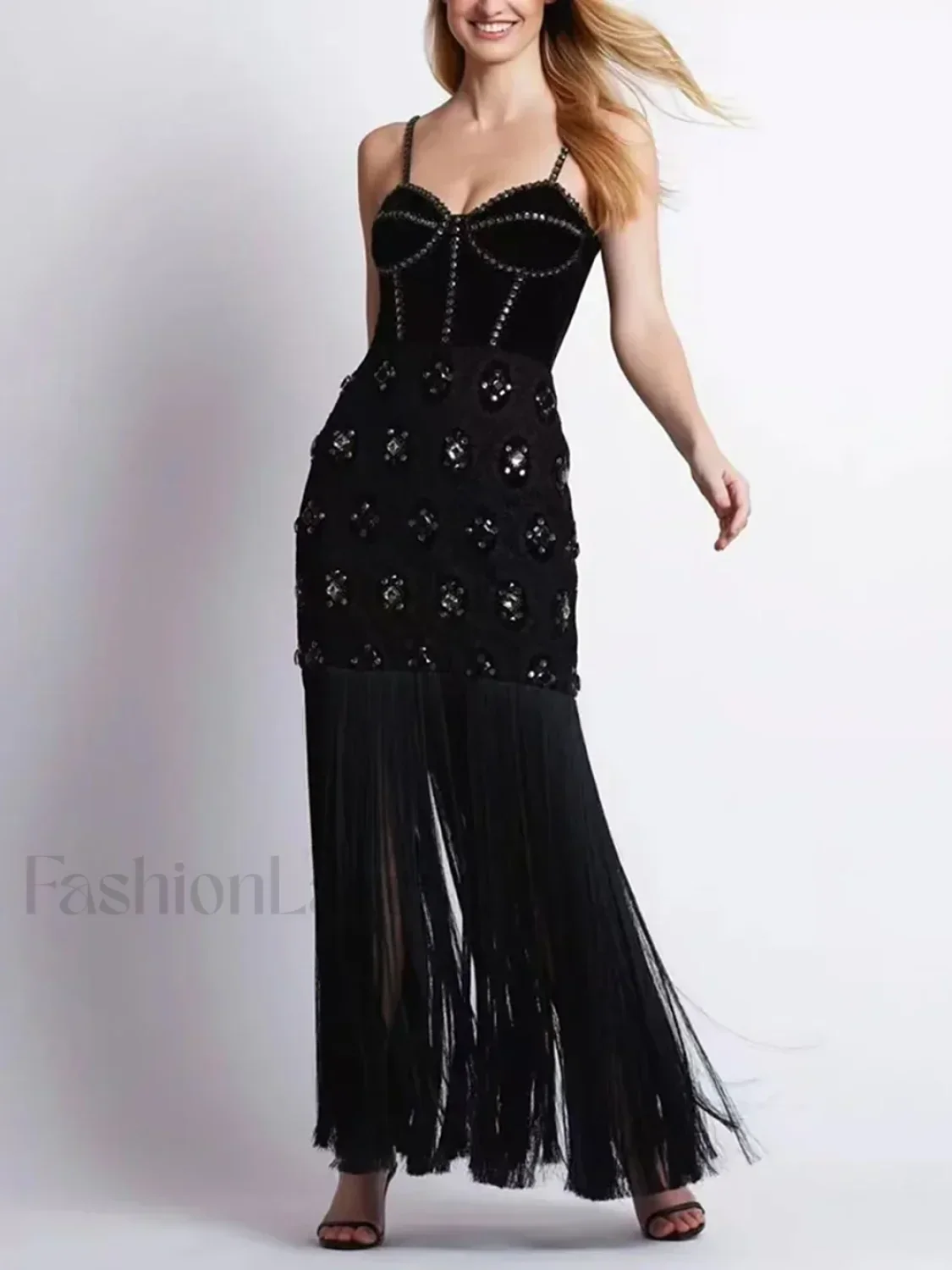 Tassel Strap Backless Maxi Dress - Image 2