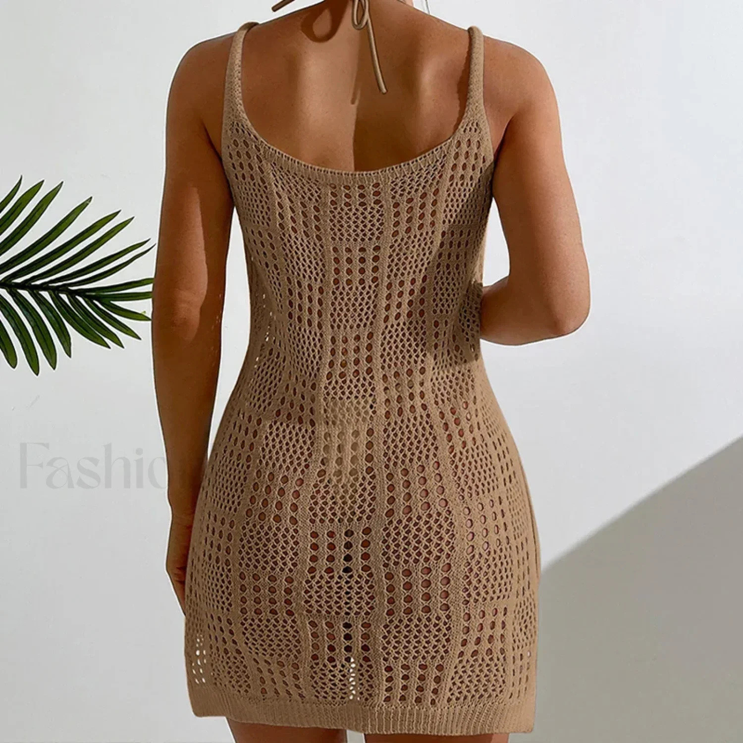 Textured Round Collar Slip Cover Up - Image 2