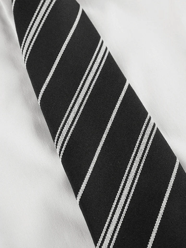 Tie Design White Cropped Blouse - Image 11