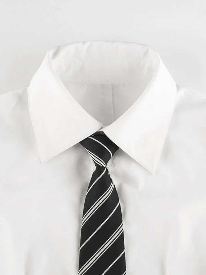 Tie Design White Cropped Blouse - Image 13