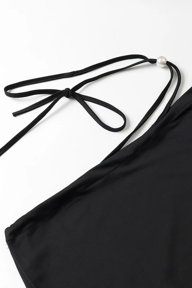 Tie Front Crop Top Bodycon Mini Skirt Set - Image 4