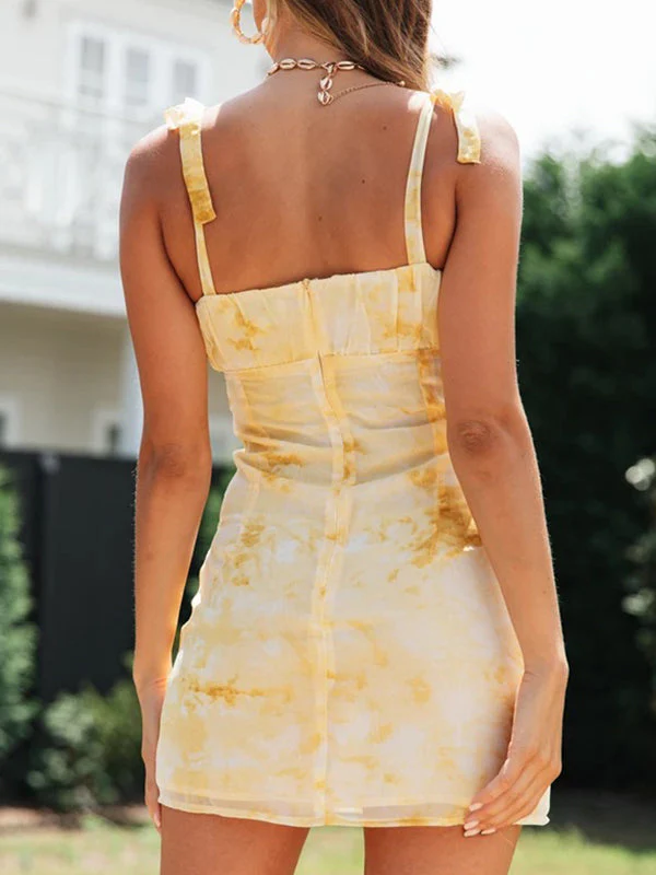 Tie Shoulder Ruched Bust Cami Dress - Image 8