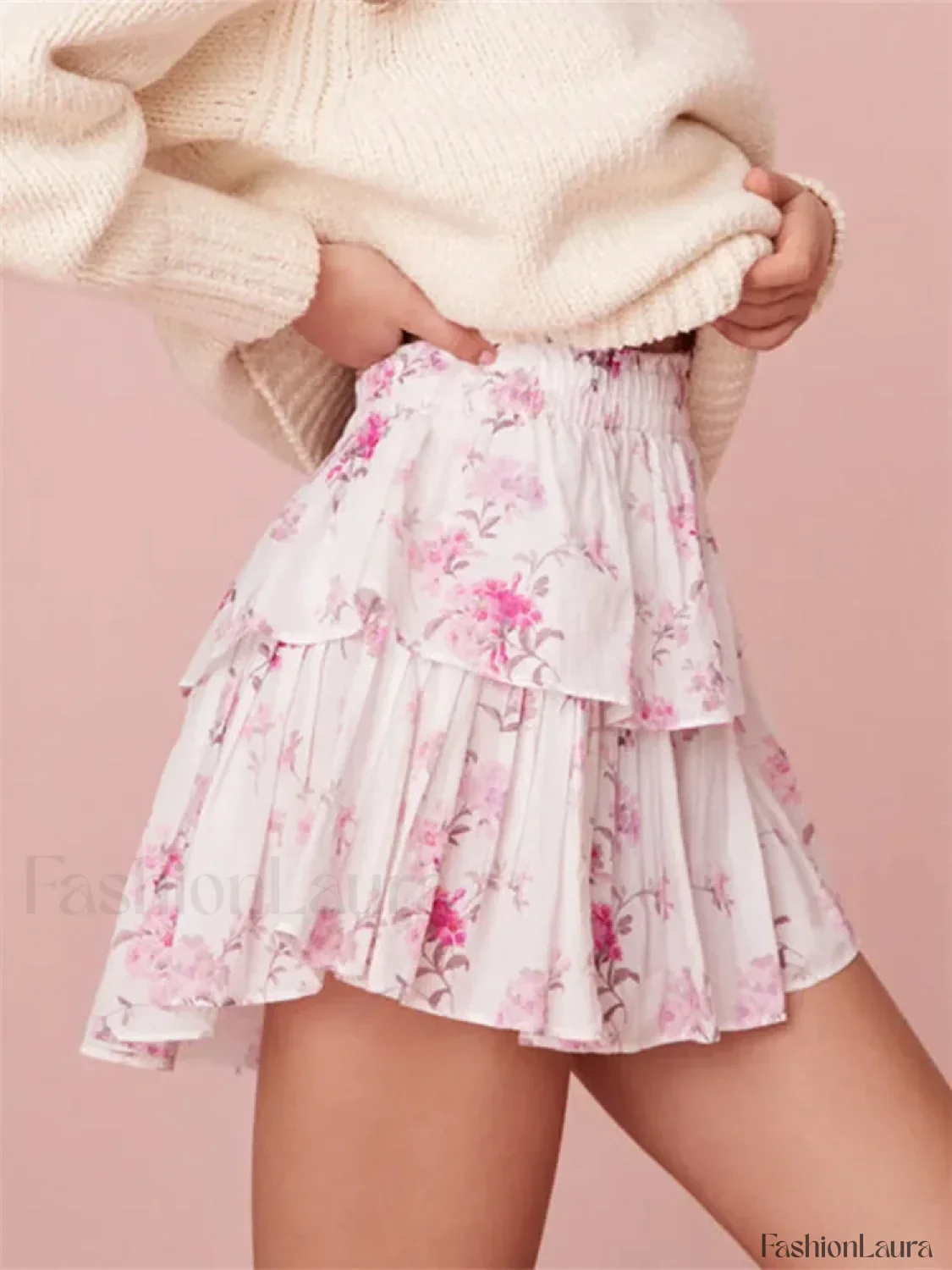 Tiered Floral Ruffle Mini Skirt - Image 6