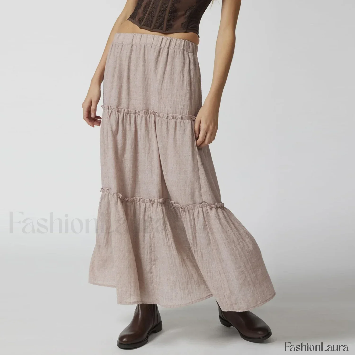 Tiered Flowy Maxi Beach Skirt - Image 13