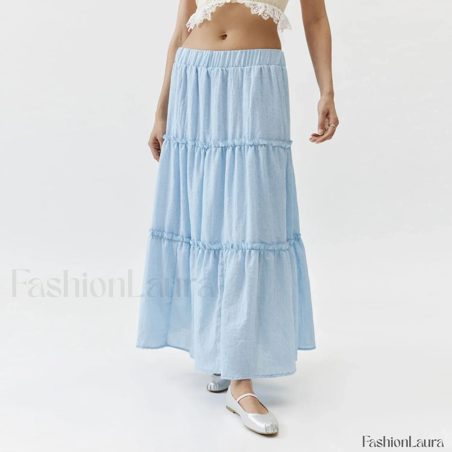 Tiered Flowy Maxi Beach Skirt - Image 17
