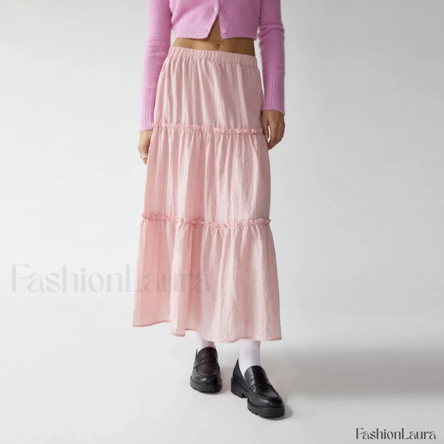 Tiered Pleated Swing Maxi Skirt - Image 13