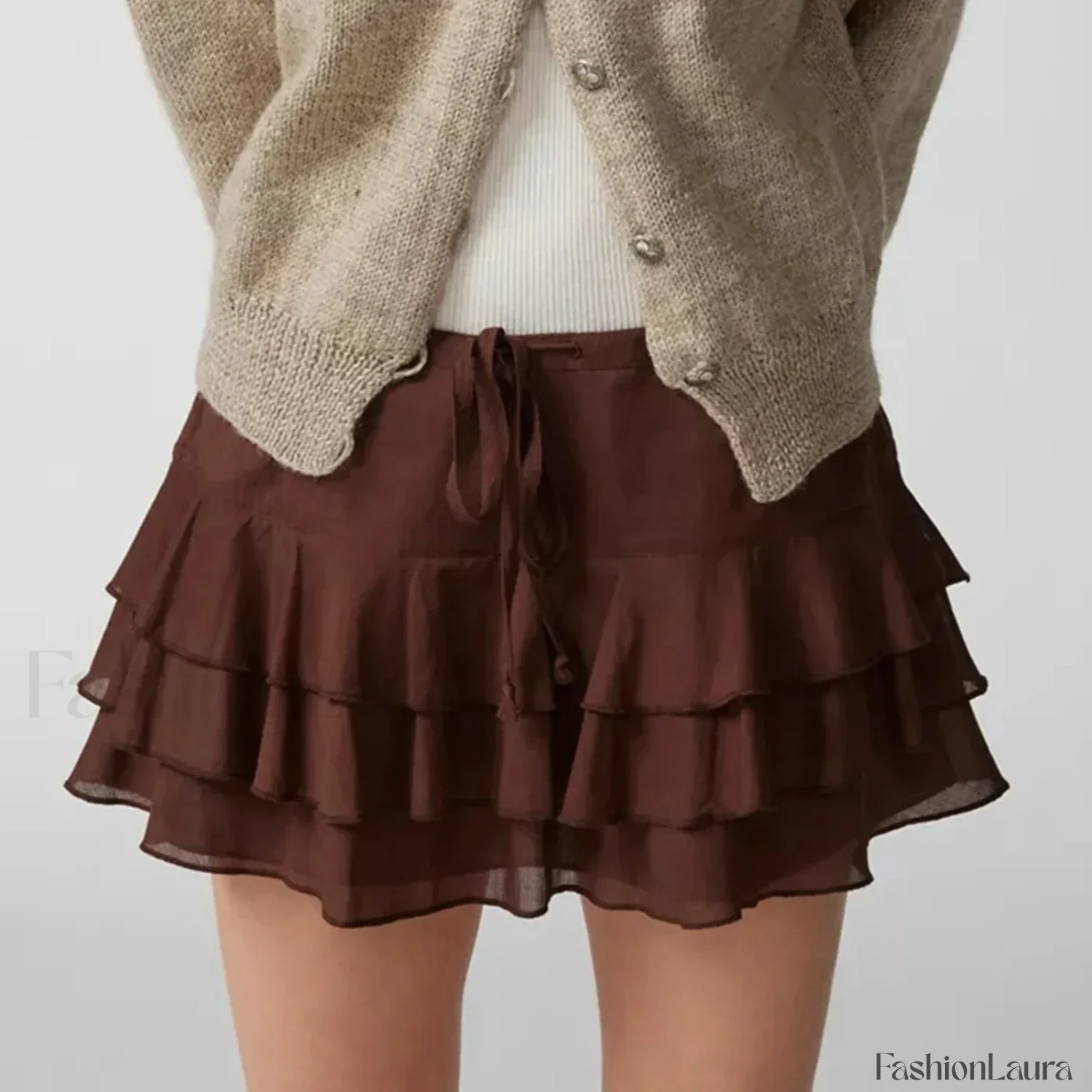 Tiered Ruffle Drawstring Skirt - Image 16