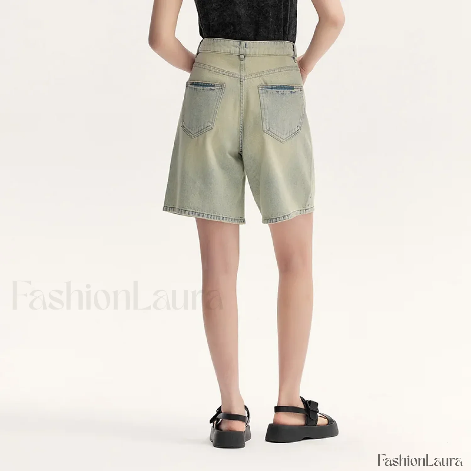 Trendy Bermuda Straight-Leg Denim Street Style Short - Image 10