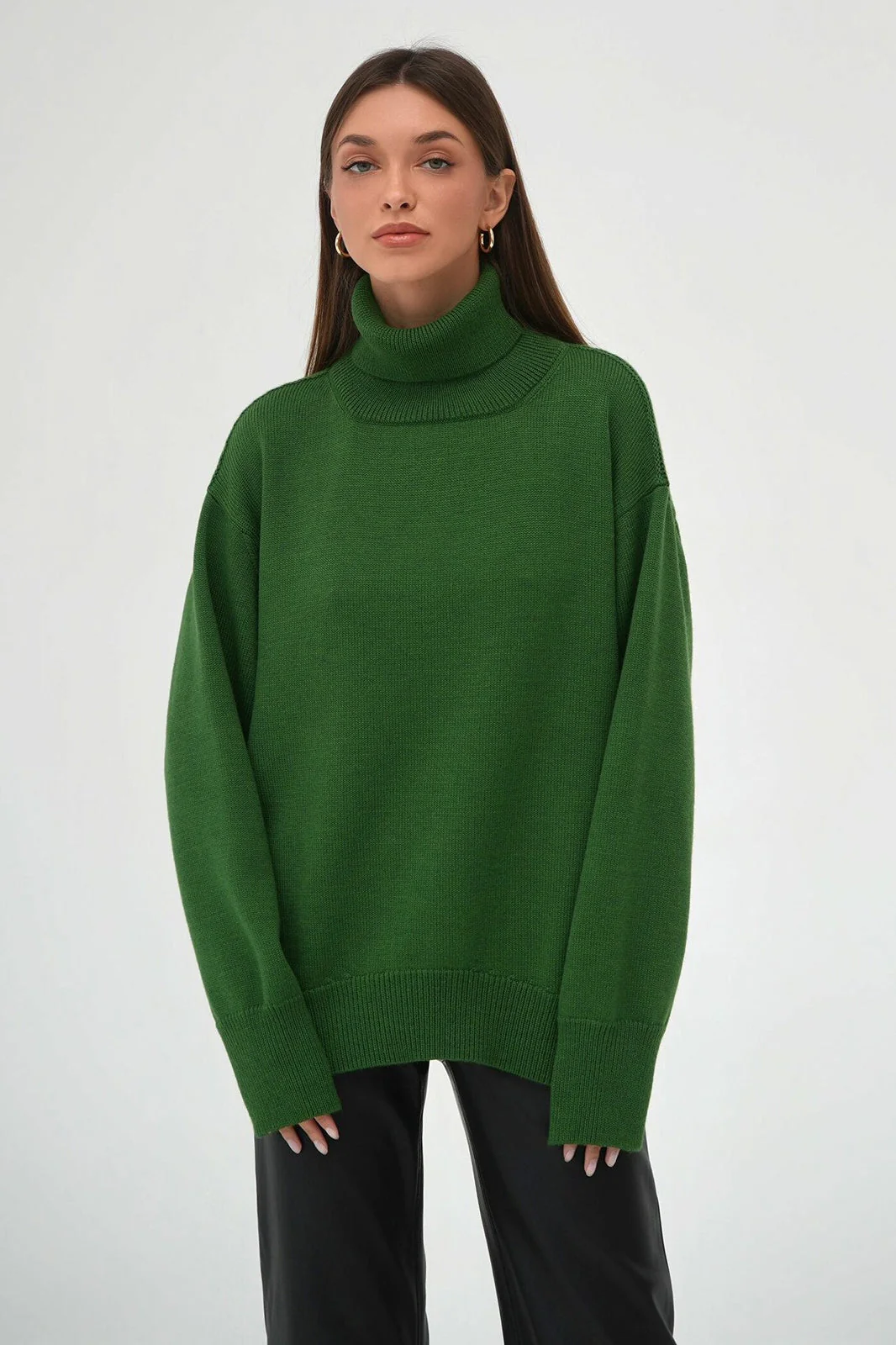 Turtleneck Loose Knit Pullover Sweater - Image 3