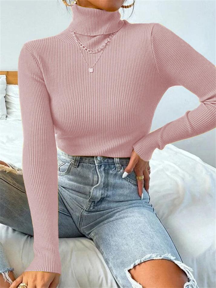 Turtleneck Ribbed Knit Sweater - Image 12