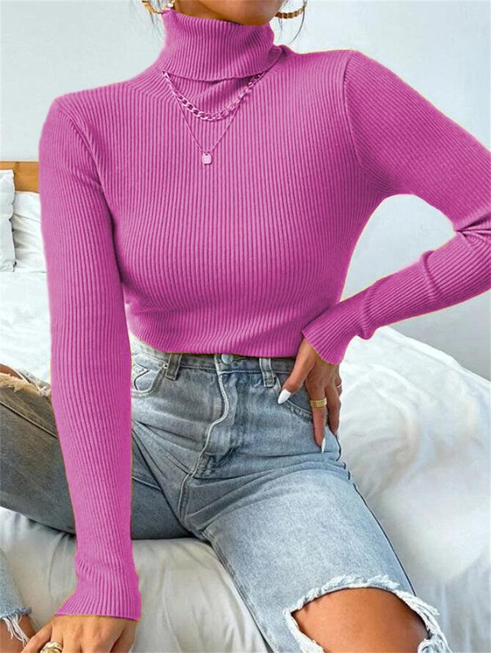 Turtleneck Ribbed Knit Sweater - Image 13