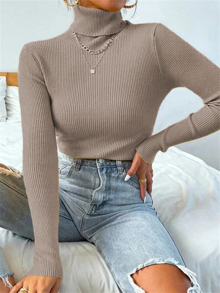 Turtleneck Ribbed Knit Sweater - Image 18