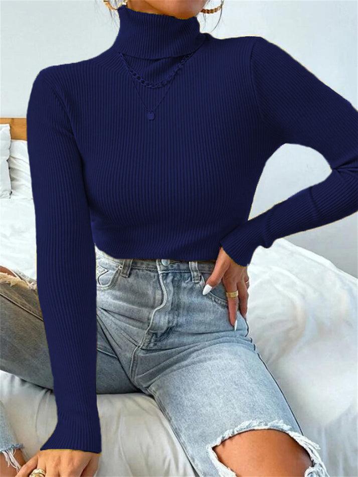 Turtleneck Ribbed Knit Sweater - Image 23