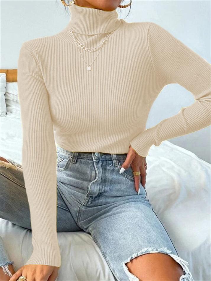 Turtleneck Ribbed Knit Sweater - Image 24