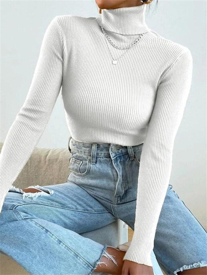 Turtleneck Ribbed Knit Sweater - Image 4