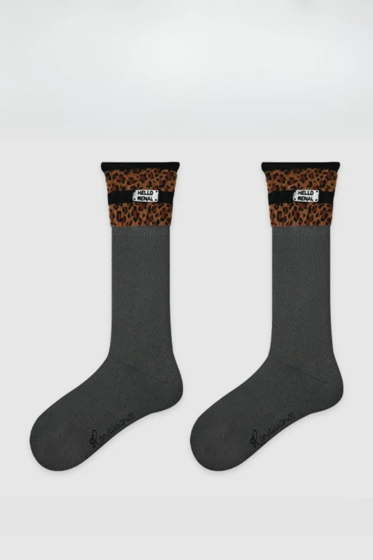 Two Tone Slouchy Letter Printed Socks - Image 10
