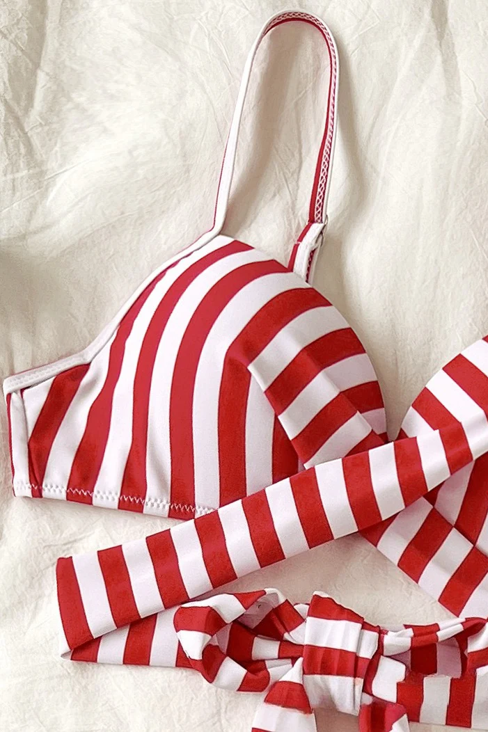 US Flag Printed Strappy Three Piece Swim Set - Image 8