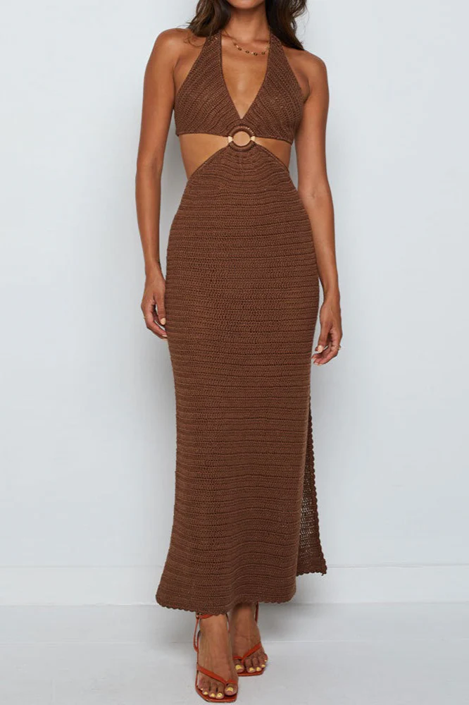V Neck Cut Out Cover Up Vacation Dress - Image 9