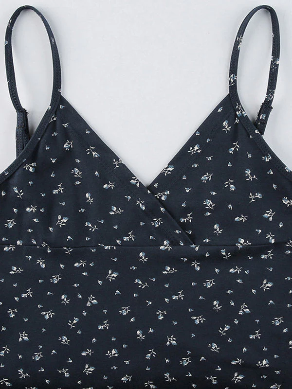 V Neck Ditsy Floral Mini Dress - Image 8