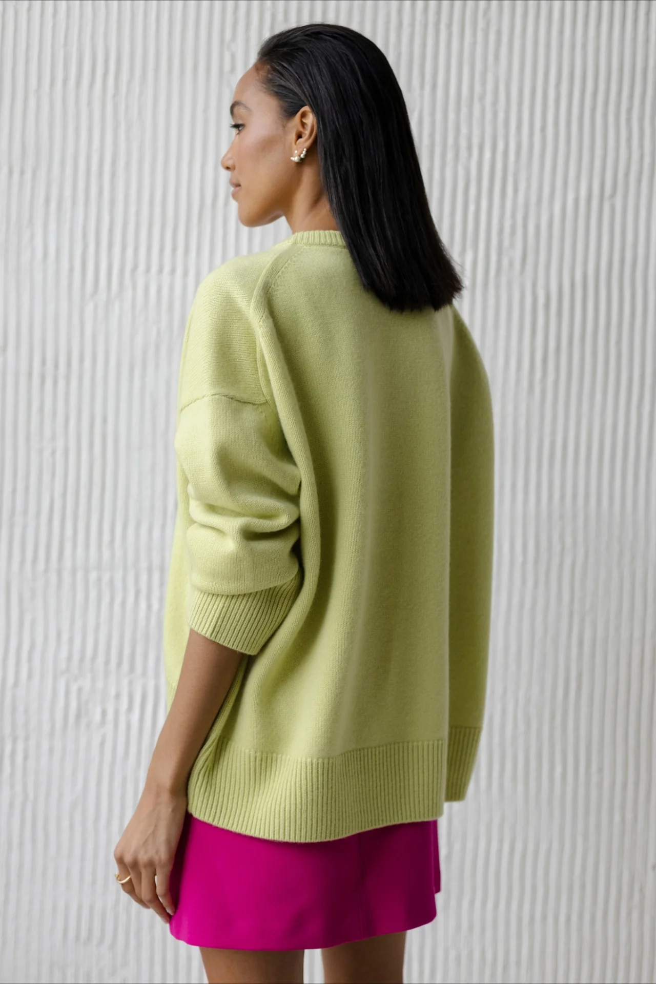 V Neck Long Sleeve Relaxed Sweater - Image 4