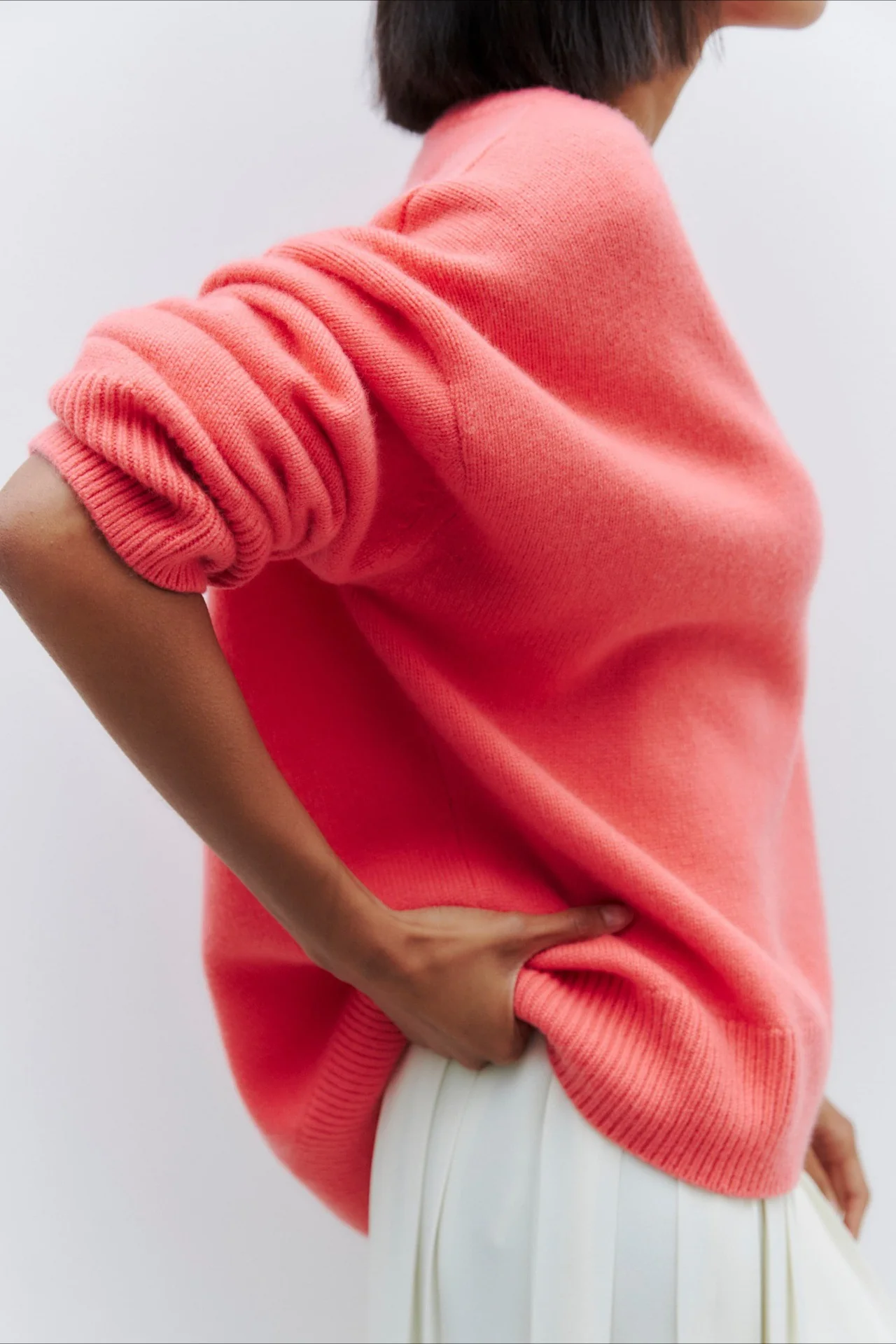 V Neck Long Sleeve Relaxed Sweater - Image 8