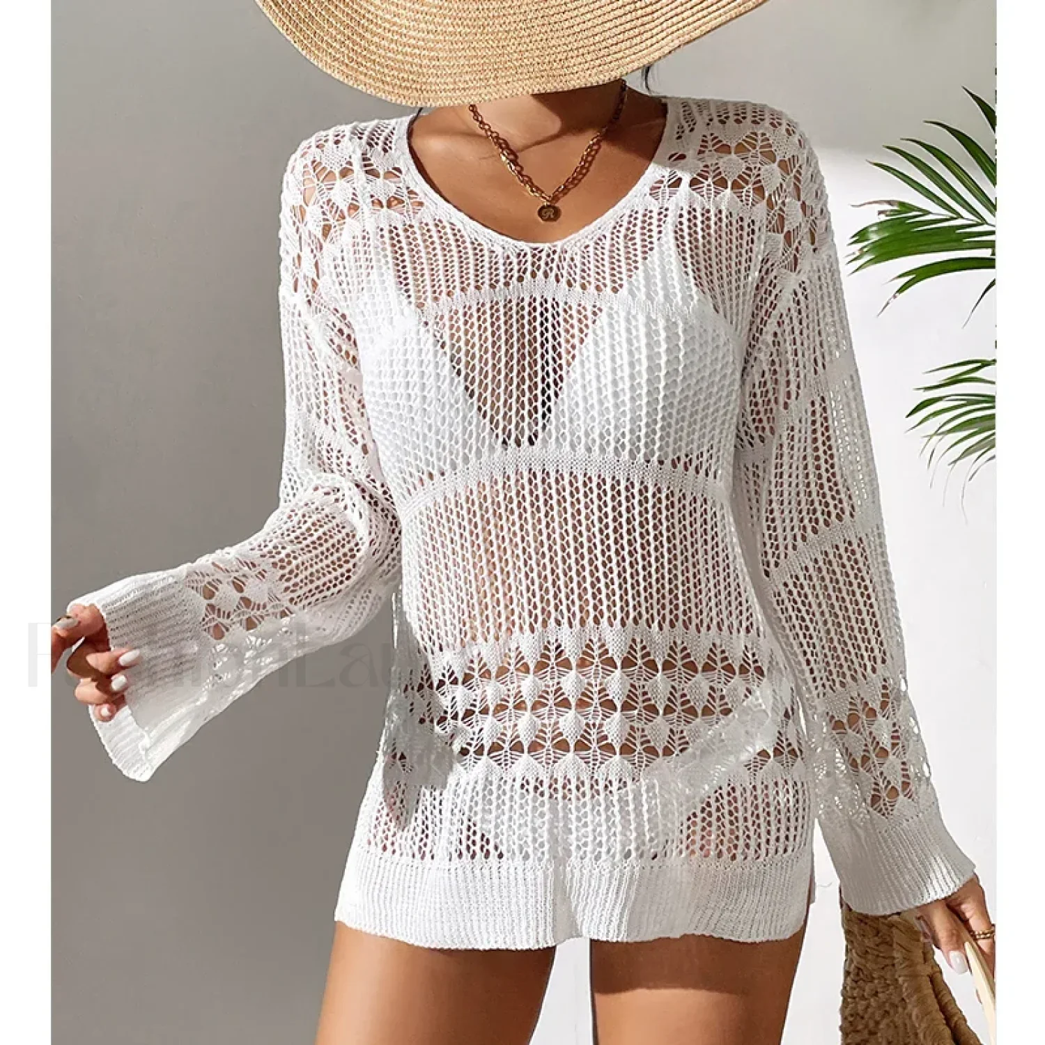 Versatile Crew Neck Long Cover Up - Image 7