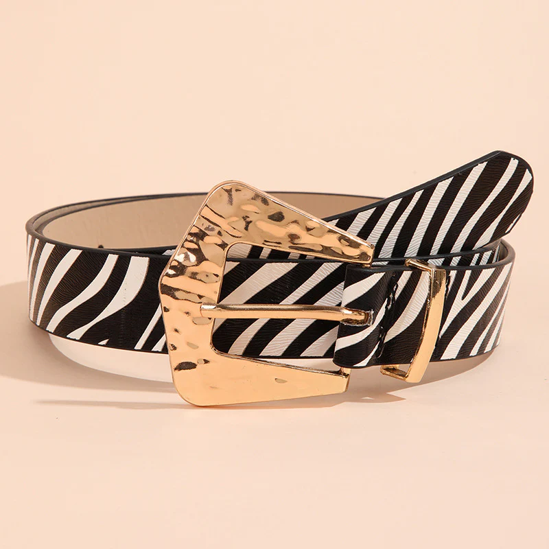 Vintage Animal Print Square Buckle Belt - Image 2