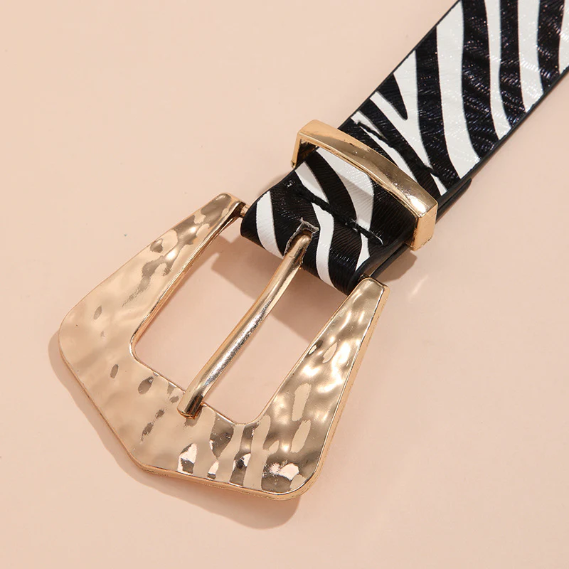 Vintage Animal Print Square Buckle Belt - Image 3