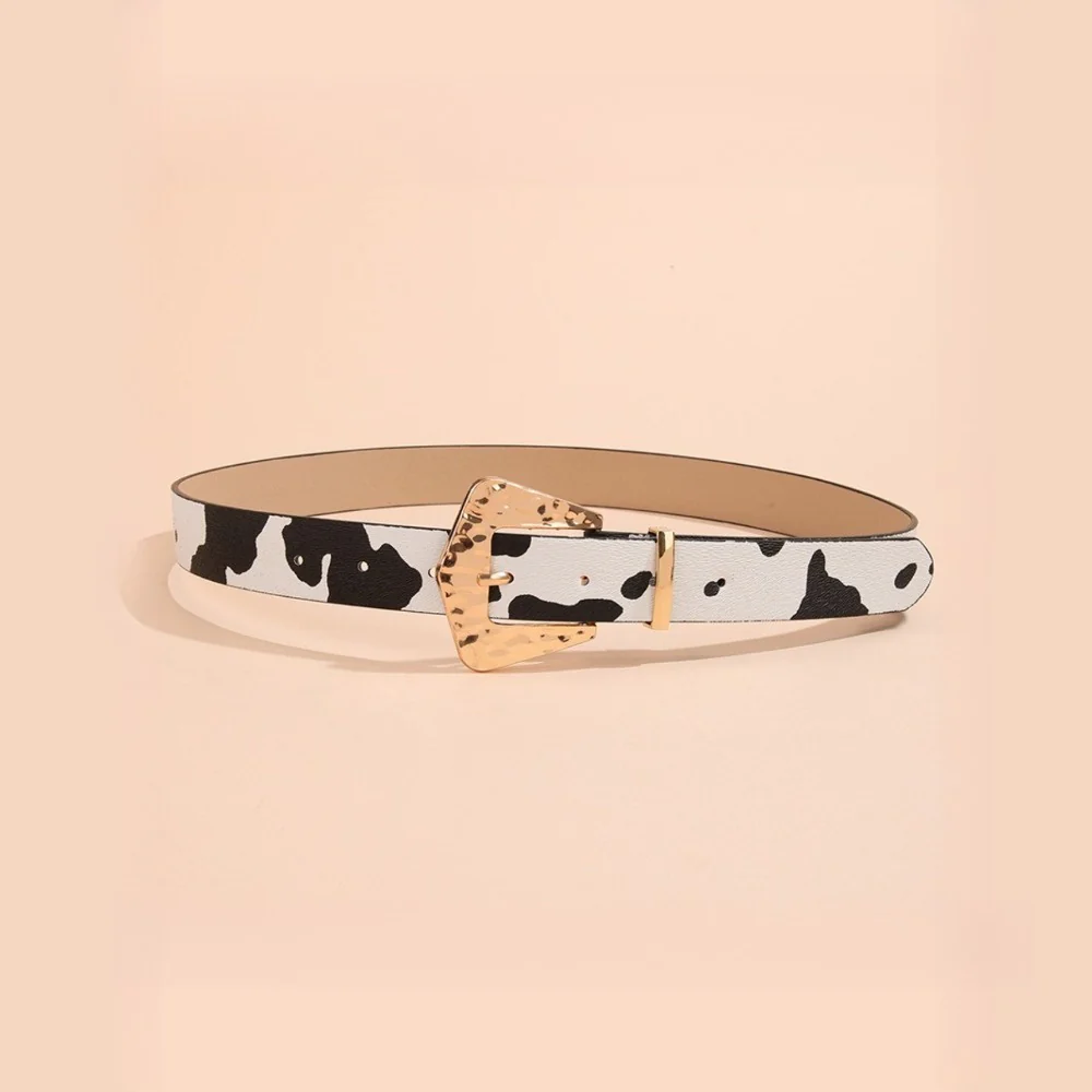 Vintage Animal Print Square Buckle Belt - Image 4