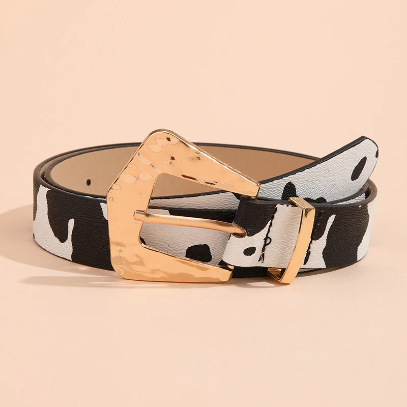 Vintage Animal Print Square Buckle Belt - Image 5