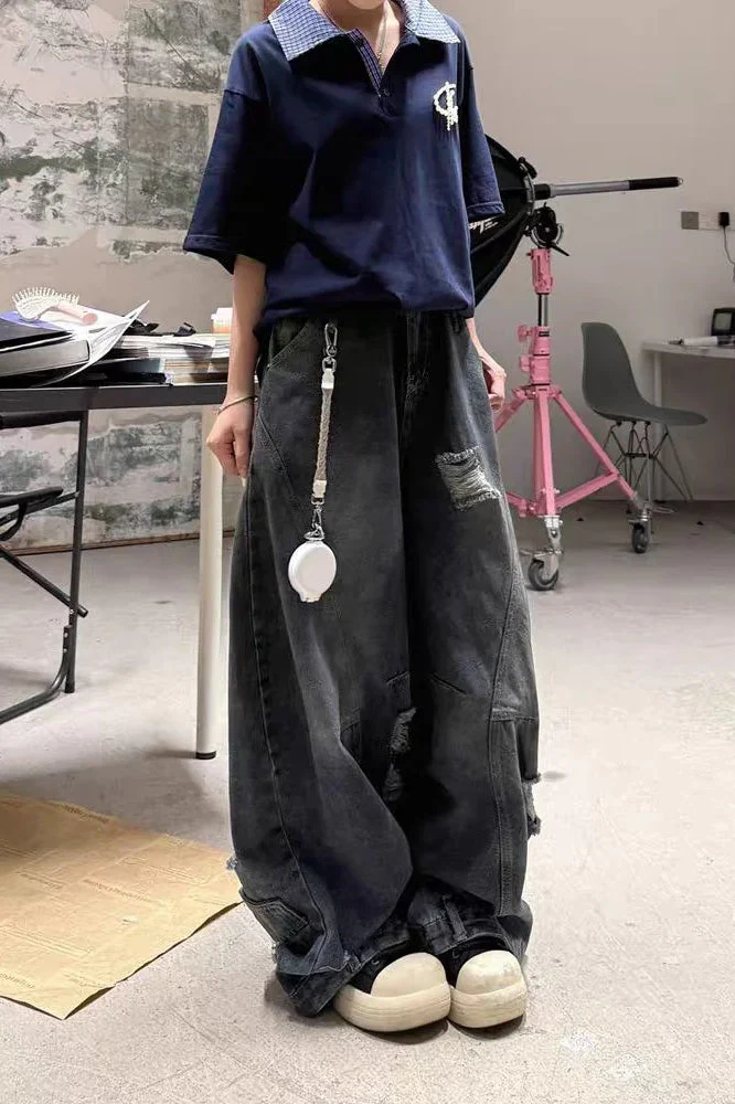 Vintage Baggy Ripped Denim Jeans - Image 6